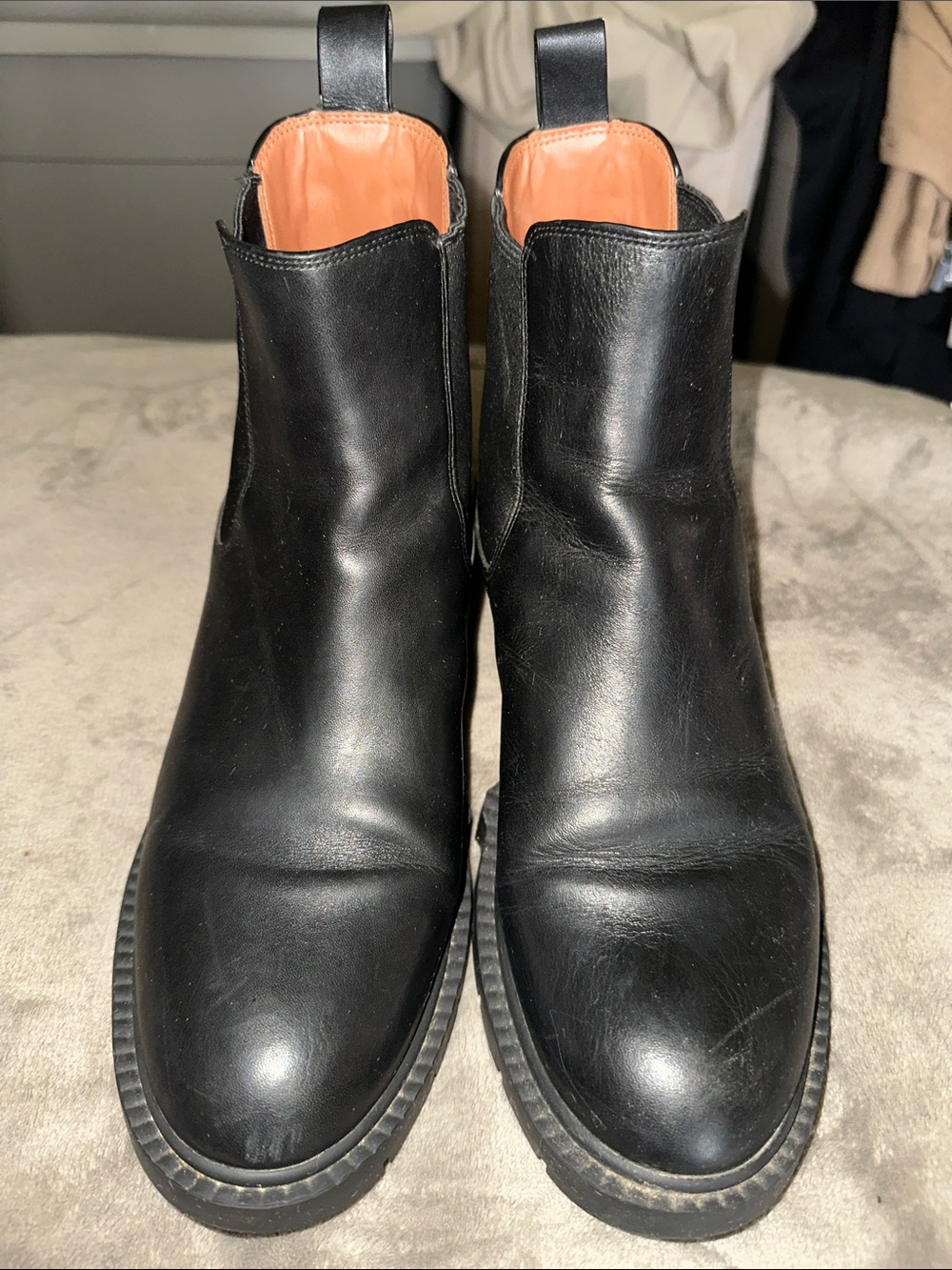 Coach Men's Black Leather Chukka Boots with Tan Lining